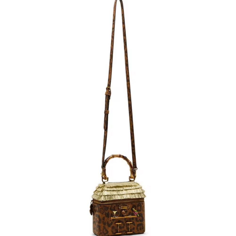 NWT Betsey Johnson, the Tiki Chic Bar Satchel Bag. 🛖 🍹 🏝️ - Picture 5 of 11